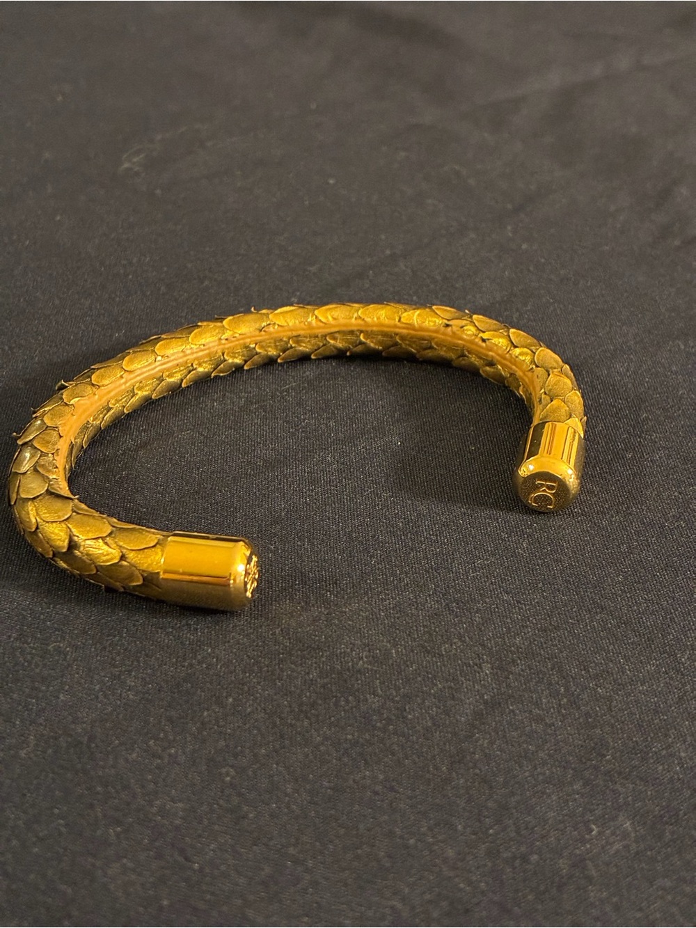 Rustic Cuff Gold-Tone Scaled Cuff Bracelet